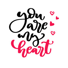 Valentine s Day vector lettering . Isolated handwriting calligra