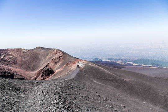 The volcano of Etna, Sicily, Italy. One of the lateral craters