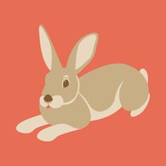  hare rabbit vector illustration flat style  profile
