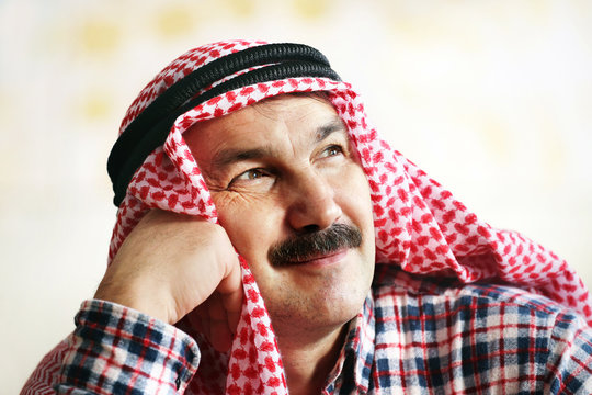 Arabian man portrait in arab kerchief