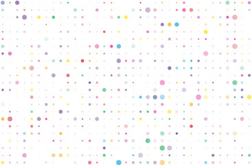 Colorful dotted bckground with circles, dots, point different size, scale. Confetti pattern.