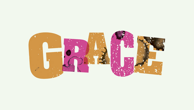 Grace Concept Stamped Word Art Illustration