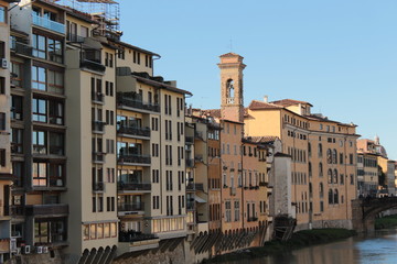 Fototapeta na wymiar Florence seen from the old bridge