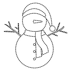 Fototapeta premium christmas snowman kawaii character