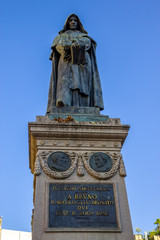Giordano Bruno statue in Campo Dei Fiori square, Rome, Italy