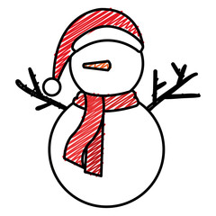christmas snowman kawaii character