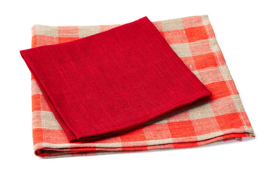 Stack Of Two Colorful Napkins On White