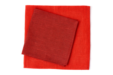 Two red napkins on white
