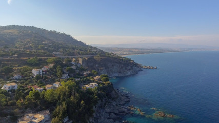 Fototapeta na wymiar Beautiful coast of Camina, Calabria aerial view