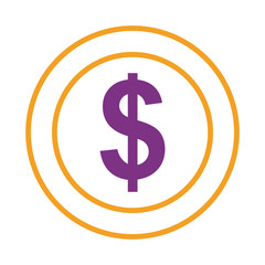 dollar coin money cash icon vector illustration
