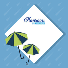 Monsoon end of season icon vector illustration graphic design