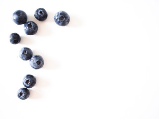 Blueberries on white
