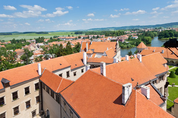 Fototapeta na wymiar renaissance castle from 1550, Telc (UNESCO), Vysocina district, Czech republic, Europe