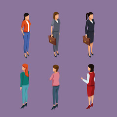 Business womens 3d icon vector illustration graphic design