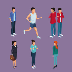 Young people 3d icon vector illustration graphic design