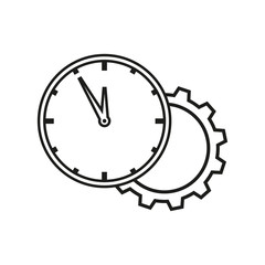 Clock with cogwheel icon