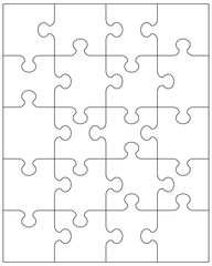 Fototapeta premium Illustration of separate parts of white puzzle
