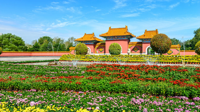 Front door of Beiling Park. Located in Shenyang, Liaoning, China.