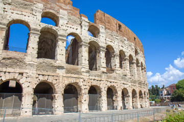 Obraz premium Part of the Roman Colosseum amphiteater in Rome, Italy