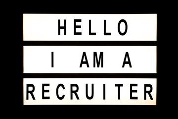 Hello I am a recruiter hanging light box