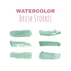 Watercolor brush strokes - set of six