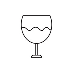 Icon of a glass with wine. Contour drawing without pouring. Vector illustration.