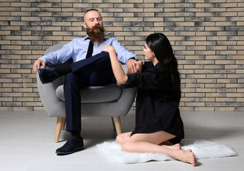 Attractive young couple indoors