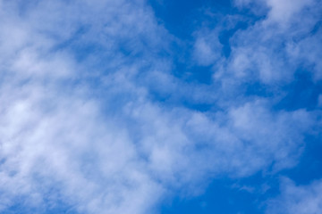 Blue sky clouds background. Beautiful white cloud on blue sky background