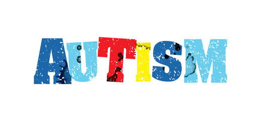 Autism Concept Colorful Stamped Word Illustration