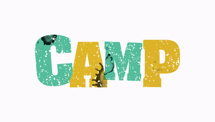 Camp Concept Colorful Stamped Word Illustration