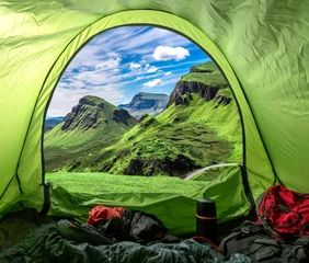 Foto op Plexiglas Camp in the Quiraing in Scotland, United Kingdom © shaiith