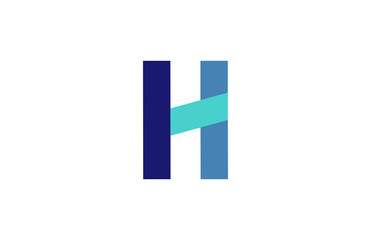 H Blue Ribbon Letter Logo