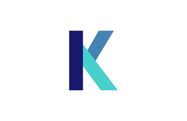 K Blue Ribbon Letter Logo