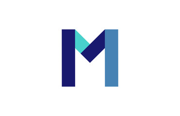 M Blue Ribbon Letter Logo