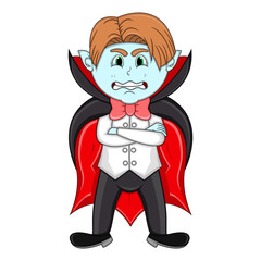 Cute Vampire Cartoon with Smile