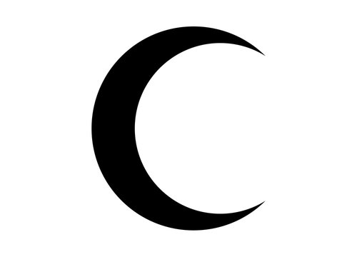 Crescent moon black icon