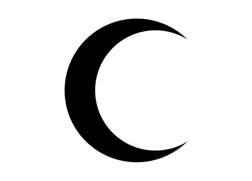 Crescent Moon Black Icon