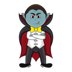 Cute Vampire Cartoon with Smile