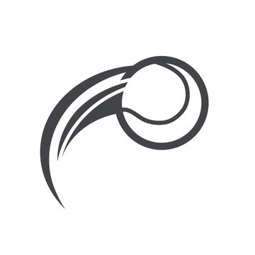 Baseball Logo Icon With Swoosh Design