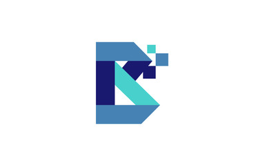 B Digital Ribbon Letter Logo