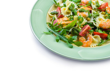 Pasta with shrimp and Greens