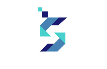 S Digital Ribbon Letter Logo