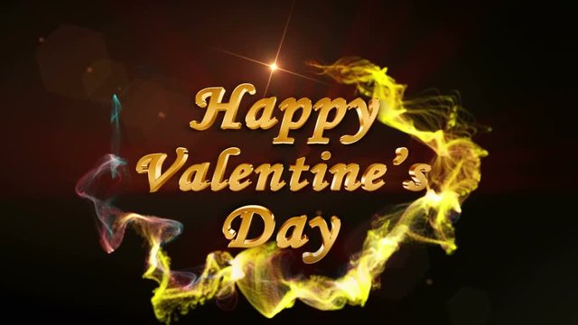 Happy Valentine's Day Text in Particles, Animation, Rendering, Background, Loop, 4k
