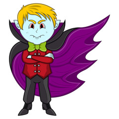 Cute Vampire Cartoon with Smile