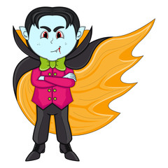 Cute Vampire Cartoon with Smile