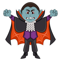 Cute Vampire Cartoon with Smile