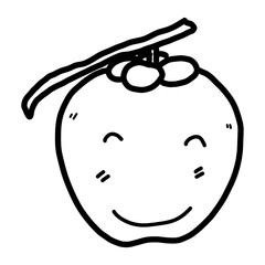 smile coconut / cartoon vector and illustration, black and white, hand drawn, sketch style, isolated on white background.