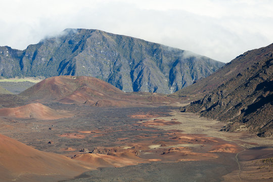 Red Cinder Cones In Haleakala Crater, Maui