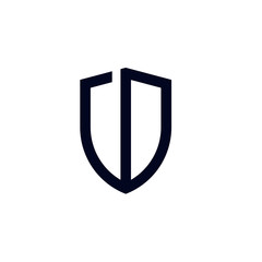 Initial letters shield shape logo