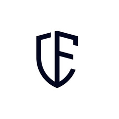 Initial letters shield shape logo